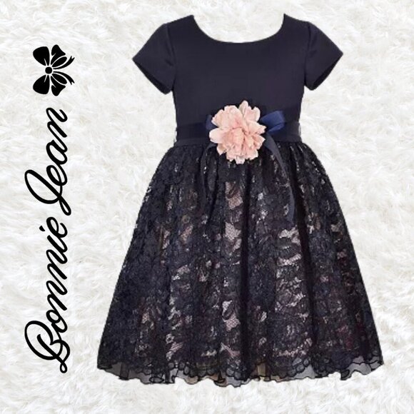 Bonnie Jean Other - Bonnie Jean Girls Size 12 Navy Dress Short Sleeves Formal